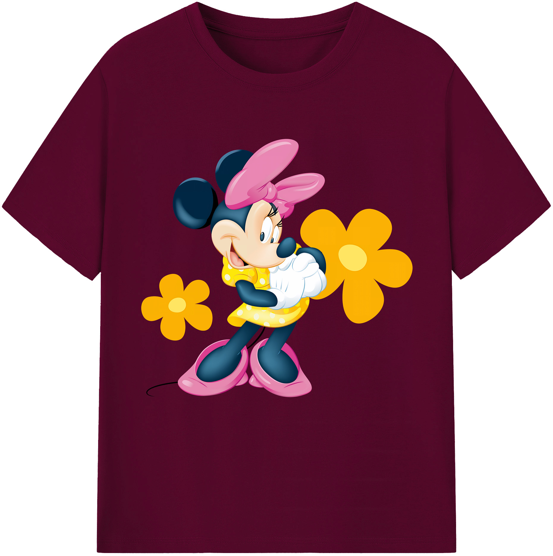 （画像用） ミッキーマウス Mickey Mouse レディースカジュアルプリントTシャツ（綿100％）
